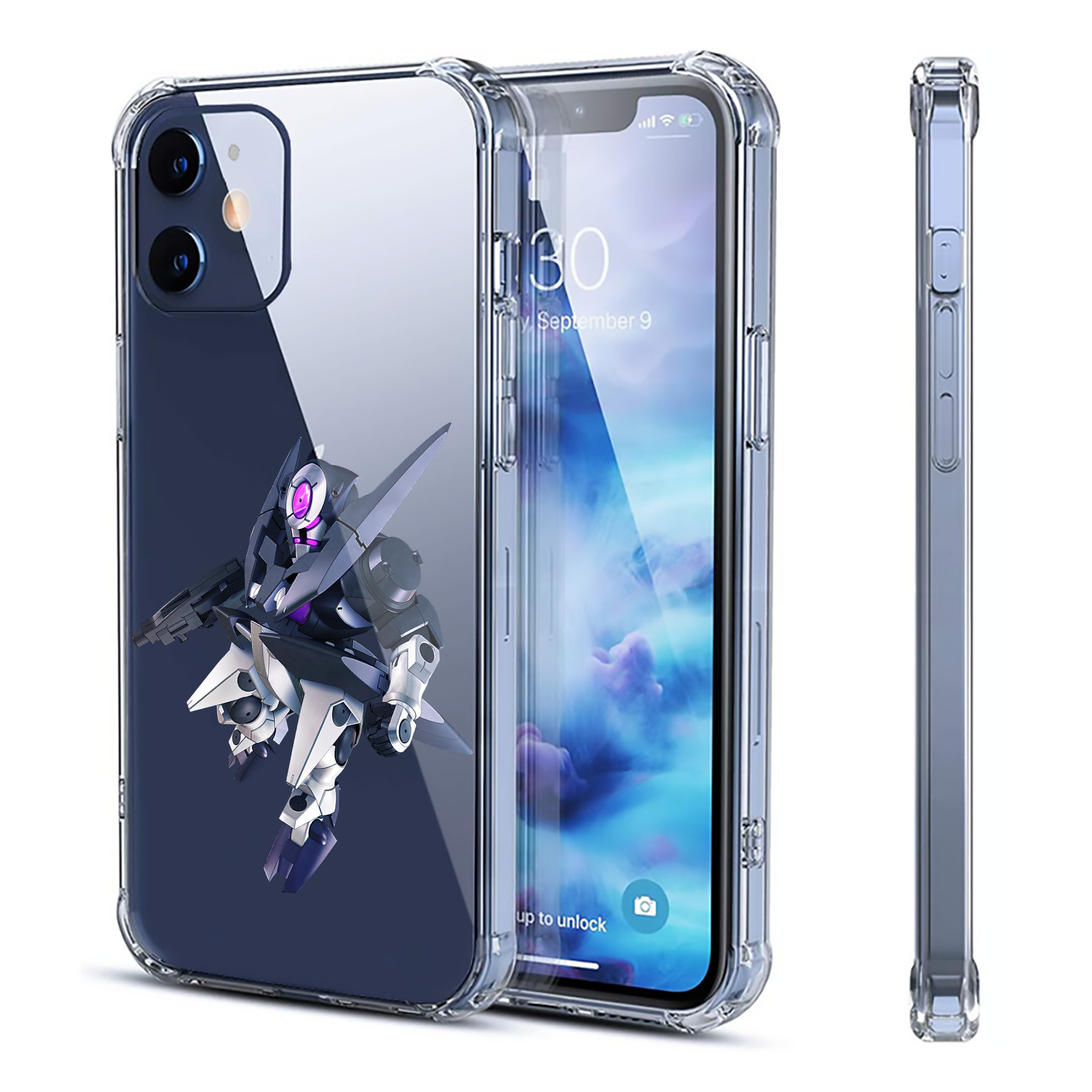 （画像用） 機動戦士ガンダム Mobile Suit Gundam 【iPhone 12シリーズ対応】透明スマホケース（クリアソフトケース）